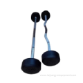 Rubber straight and curl barbell gym fitness equipment